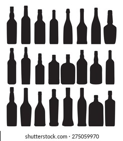 Vector Illustration of Silhouette Alcohol Bottle EPS10