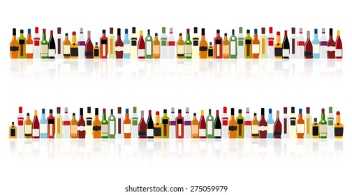 Vector Illustration of Silhouette Alcohol Bottle EPS10