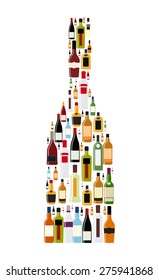 Vector Illustration of Silhouette Alcohol Bottle EPS10