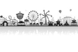 Vector Illustration Of Silhouette Of Amusement Park