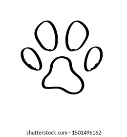 Vector Illustration Silhouette Animal Paw Cat Stock Vector (Royalty ...