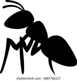 Vector illustration of the silhouette of an ant