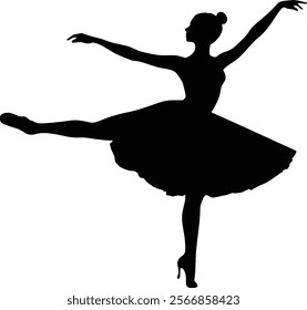 Vector illustration of silhouette of ballet dancer