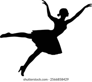 Vector illustration of silhouette of ballet dancer