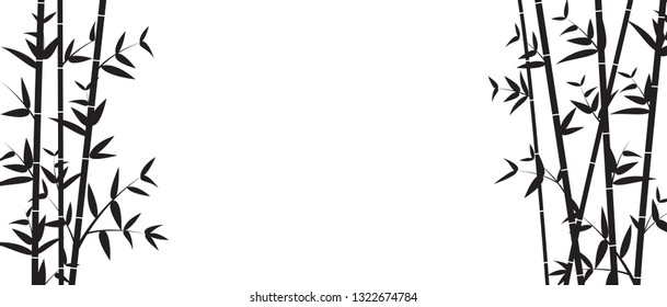 Vector illustration of silhouette bamboo template background