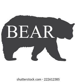 Vector illustration with silhouette of bear