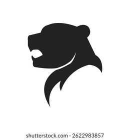 vector illustration of a silhouette of a bear logo