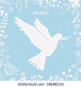 vector illustration silhouette beautiful dove of peace