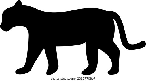 Vector illustration of a silhouette of a big cat. Tiger, cheetah, or panther.