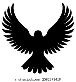 Vector illustration. Silhouette of a bird on a white background. Printable template.