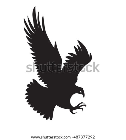vector illustration silhouette of a bird of prey