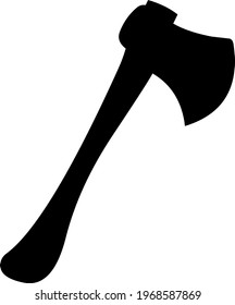 Vector illustration of the silhouette of a black axe