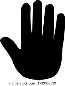 Vector illustration of the silhouette of a black hand

