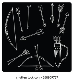 Vector Illustration Silhouette of the bow and arrow