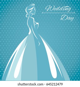 Vector illustration of a silhouette of a bride in a wedding dress/Vector illustration of a silhouette of a bride in a wedding dress
