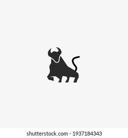 Vector illustration silhouette of a bull