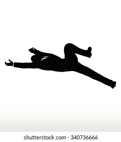 Vector illustration in silhouette of businessman falling