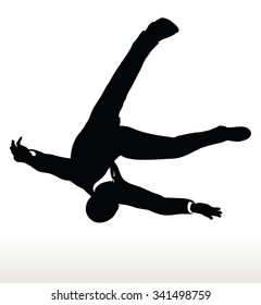 Vector Illustration In Silhouette Of Businessman Falling