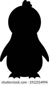 Vector illustration of the silhouette of a cartoon penguin