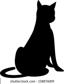 Vector illustration of the silhouette of a cat