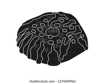 Vector illustration of silhouette of cheese danish bread, vector bread.