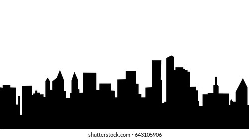 Vector, illustration, silhouette of city