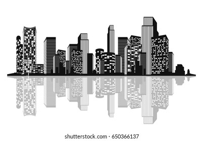 Vector illustration of a silhouette of the city