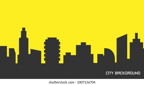 Vector illustration of silhouette city in flat style.