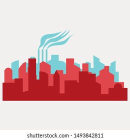 Vector illustration - The silhouette of the city in a flat style.