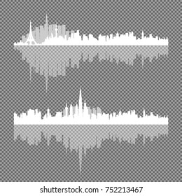Vector illustration - the silhouette of the city in a flat style. Modern urban landscape.