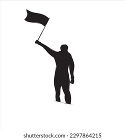 Vector illustration: Silhouette of a climber. Isolated hiker on white background