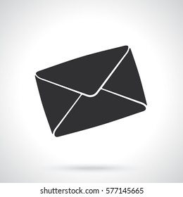 Vector illustration. Silhouette of closed mail envelope. Template or pattern. Not read incoming message.  Decoration for greeting cards, wallpapers, emblems
