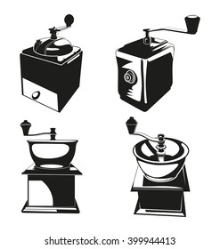 Vector Illustration of   silhouette coffee grinder