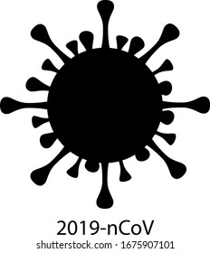 Ilustración vectorial del coronavirus de silueta. Modelo del virus.