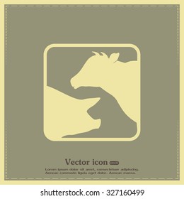 Vector illustration silhouette of cows and pigs