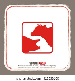 Vector illustration silhouette of cows and pigs