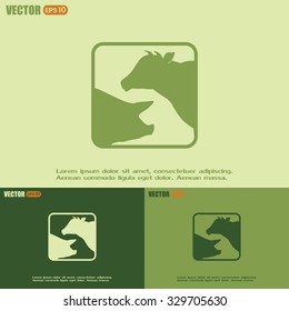 Vector illustration silhouette of cows and pigs