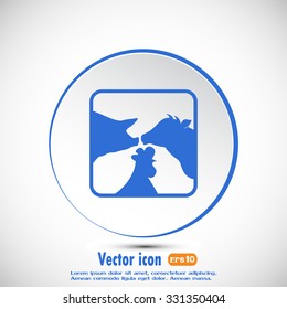 Vector illustration silhouette of cows,chicken and pigs