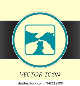 Vector illustration silhouette of cows,chicken and pigs