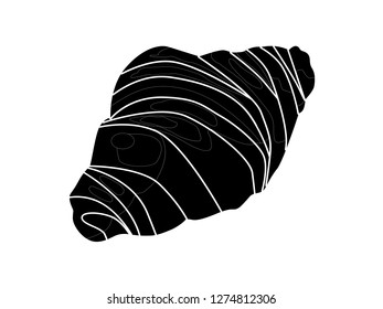Vector illustration of silhouette of Croissant bread, vector bread.