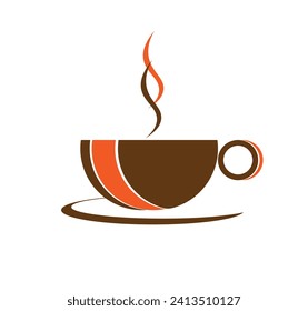 Vector illustration of a silhouette of a cup with steam from a hot drink