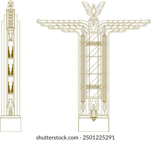 Ilustración vectorial silueta detalle de diseño columna clásico viejo vintage étnico europeo dórico iónico 