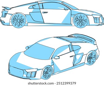 Vector illustration silhouette design of luxury sport sedan car transportation vehicle for family metropolis