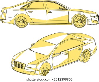 Vector illustration silhouette design of luxury sport sedan car transportation vehicle for family metropolis