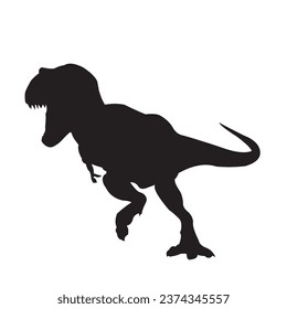 Vector Illustration Silhouette of a dinosaurus Tyrannosaurus Rex (T-Rex) on a white background 