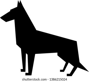 Vector illustration. The silhouette of the dog. Isolated on white
