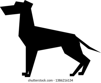Vector illustration. The silhouette of the dog. Isolated on white
