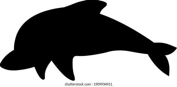 Ilustración vectorial de la silueta de un delfín