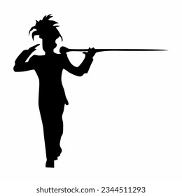vector illustration of the silhouette of a drummer as a rhythm arranger