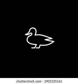 Vector illustration silhouette of a duck